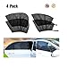 4 Pack Car Window Shades Front and Rear Window Sun Shades Protect Baby & Pets from Harmful UV Anti-Mosquito Universal Fit! (Black, 4 Pack)