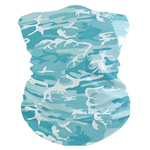 Light Blue Camo Balaclava Womens Headband Scarf Mens Versatile
