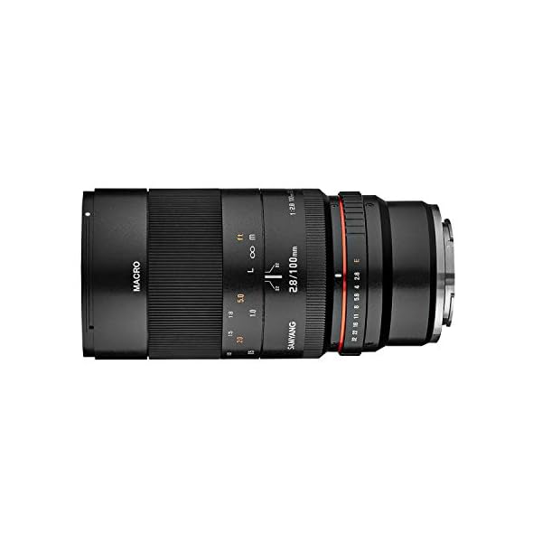 Samyang MF 100mm F2.8 Makro für Sony E – Macro Teleobjektiv für Sony E-Mount, geeignet für APS-C und Vollformat, manueller Fokus, für Sony E - A6100, A6400, A6600, A6500, A1, A7S III, A7C II A7C R – Bild 3