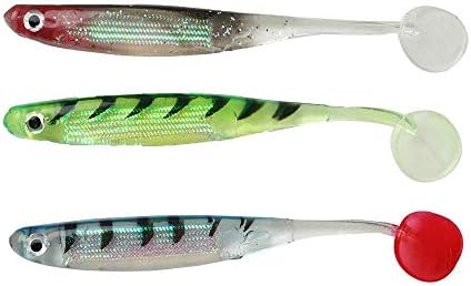 YLQM Soft Fishing Lures Shad Fishing Bait Mixed Color Pack of 10 Pieces 5 Colors