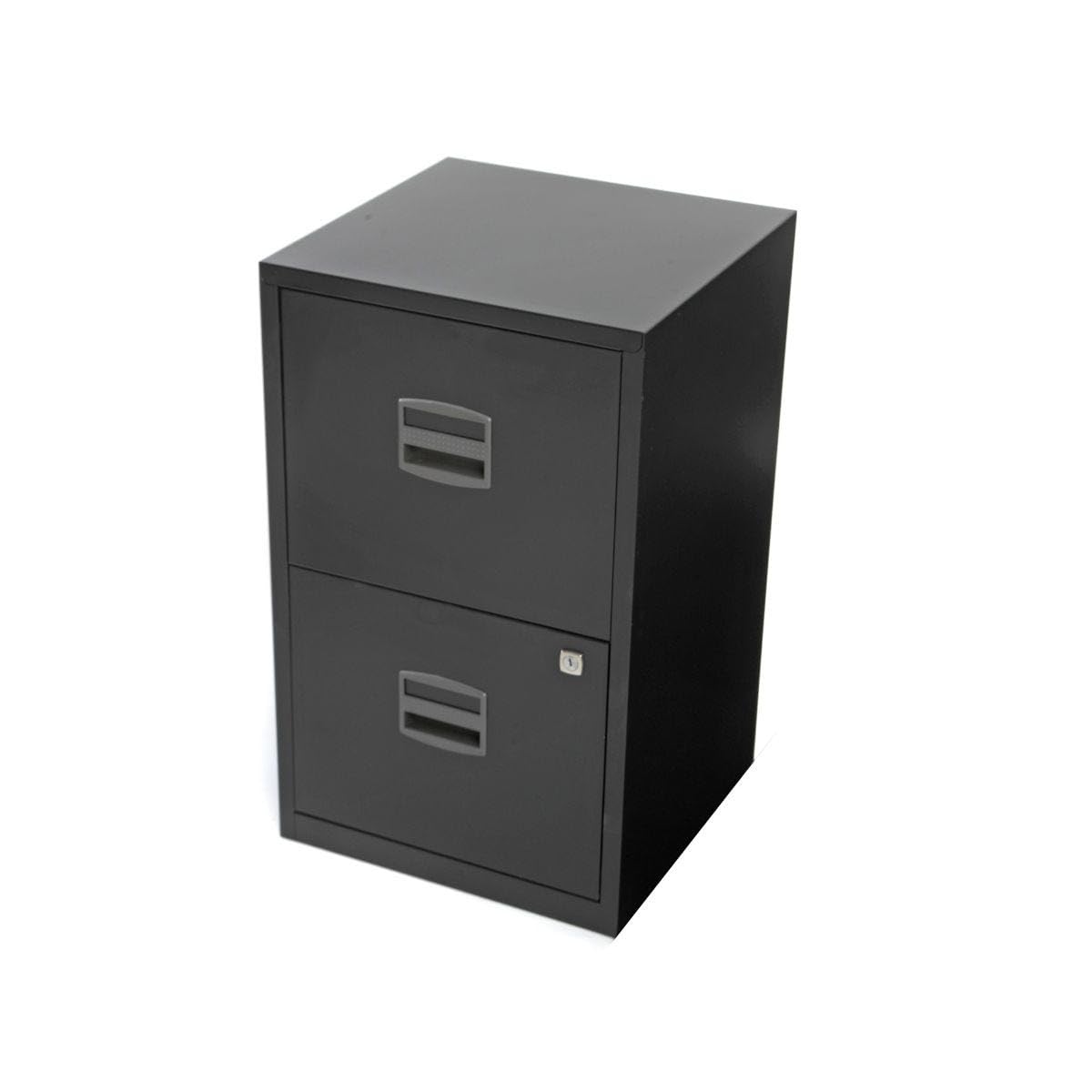 Bisley Steel 2 Drawer Filing Cabinet - Black