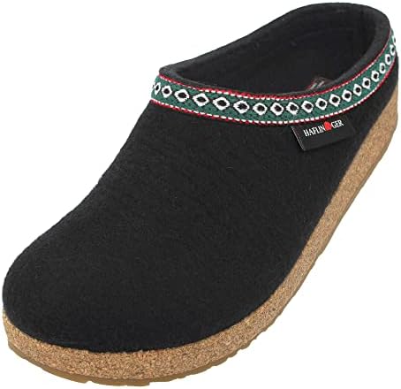 Haflinger‎ Guido Black boiled wool slip-on loafers elastic drawstring M9 L11 Haflinger Guido Black boiled wool slip-on loafers elastic  main image 3