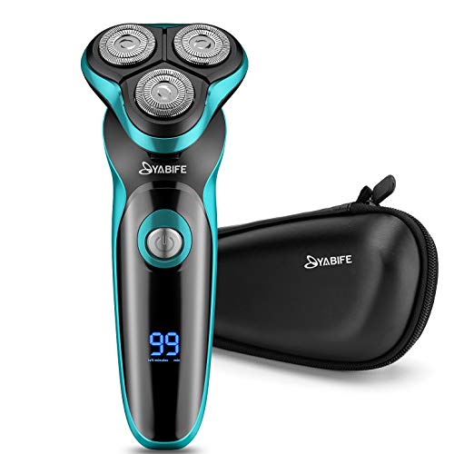 Rechargeable Electric shaver for men, with upgraded razor, LCD screen, pop-up trimmer, wet and dry use (Power adapter and travel case included) - Thumbnail 3