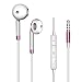 Q-YEE Wired Headphones, In Ear Stereo Earphones Noise Cancelling Sweatproof Sports Earbuds with Microphone - Pink