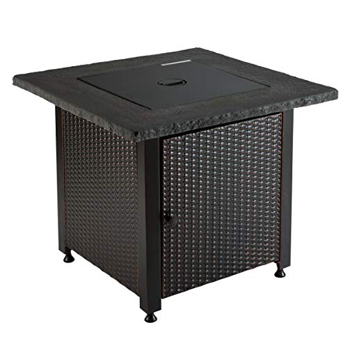 Blue Rhino Outdoor Propane Gas Fire Pit with Rock Top and Green Fire Glass - Add Warmth and Beauty to Your Backyard - Thumbnail 3