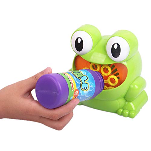 Cute Funny Battery Powered Electric Frog Bubble Maker Machine Blower Toy for Children Kids Baby Showers Swimming Pool Bathtub - Thumbnail 3