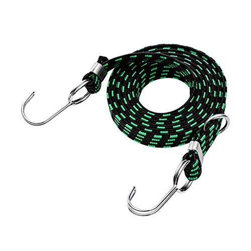 QUICATCH Luggage Tied Rope 2 Meters Stacking Banding Elastic Cord Strap for Motorcycle Bicycle Stretchable About 4.5 Meters(Green) - Thumbnail 2