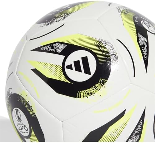 adidas Unisex Adult Womens Euros 2025 Club Football, Branco/Preto/Limão Lúcido, 5
