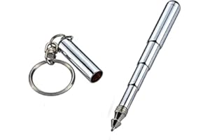 Ballpoint Pen Keychain Folding Fountain Pen Stainless Steel Mini Preparation Pen Retractable Ballpoint Pen Cute Convenient to
