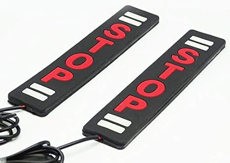 Amazon 汎用警告灯 ドアランプ ｌｅｄ 点滅タイプ ２枚セット ストップ文字 タクシーリアドア 後続車からの追突 事故防止に ライト 照明アクセサリー 車 バイク