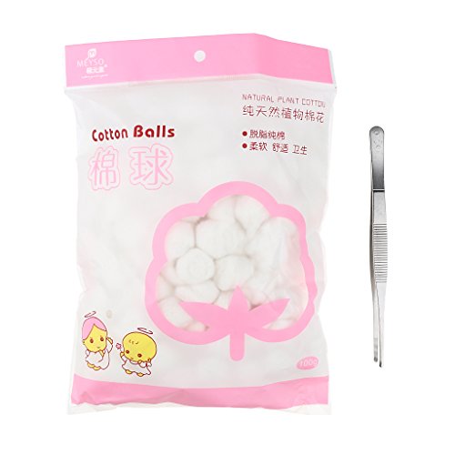 image for D DOLITY 100g Organic Cotton Balls Regular Size Gentel on Skin Soft Ab