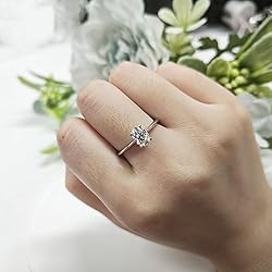 MRENITE 1ct 10K Rose Gold Solitaire Oval Cut