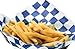 12 Blue Plastic Oval Food/Burger Baskets plus 120 Checkered Deli Paper Liners. Restaurant/Food Tray Basket Sets for Barbecues, Picnics, Parties, Kids Meals, Outdoors.