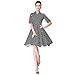 Heroecol Womens Vintage 1950s Dresses Polo Neck Short Sleeve 50s 60s Polka Dot Style Retro Swing Cotton Dress