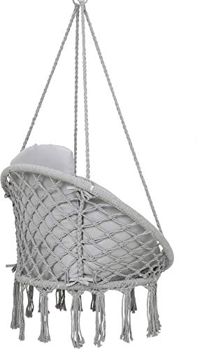 VITA5 Makramee Hängesessel Indoor - Bequemer Boho Hängestuhl für Garten & Balkon - Hängeschaukel mit weichem Kissen… – Bild 5