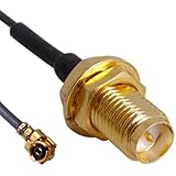 Aussel 2 x 8inch / 20cm Mini PCIe U.FL / IPEX to RP-SMA Antenna WiFi Wireless WAN Pigtail Cable IPX Bulkhead PCI Apple Airport Extreme Netgear WN2500RP WNR834B v1 v2 WNDR4300 N600 N750 N900 Linksys EA2700 EA6500 EA6700 EA4500 EA6400 E2000 WRT610N WRT320N E3000 E3200 EA3500 WNDR3400 WNDR4000 WNDR4500 R6300