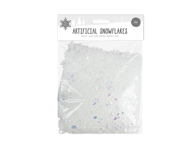 Hilltop Supplies Christmas Artificial Snowflakes | 100g | 200g | Fake Artificial Snowflakes For Christmas Decoration | Christmas Table Decoration | Winter Wonderland Decor (100, Grams)