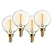 Brooklyn Bulb Co. Candelabra Edison Light Bulbs, Vintage Style, Mini Globe G16.5, Fully Dimmable, Warm White, 40W (E12), Squirrel Cage Filament, Atlantic Design - Set of 4