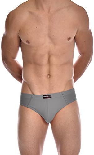PLATINUM SPORT Men's Solid Sport Bikini Swimsuit Grey Medium
