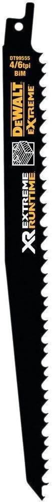 DEWALT XR Wood With Nails Reciprocating Blade 230mm 4/6 TPI Pack of 5, Yellow/Black