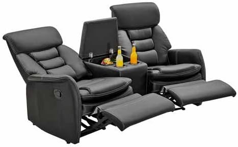 lifestyle4living 2 Sitzer Kinosessel, Kunstleder weiß ...