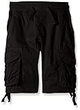 Southpole Big Boys' Boys Jogger Shorts with Cargo Pockets In Basic Solid Colors, Black, Medium