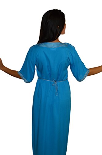 Moroccan Caftan Handmade Light Weight Cotton Embroidery Fits SMALL to MEDIUM - Image 4