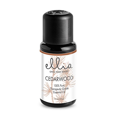 ElliaCedarwood Aromatherapy Essential Oil | 15 mL, 100% Pure, Therapeutic Grade, Rich, Warming Woody Blend Scent | Use in A Diffuser or Topically to Moisturize Skin | Ellia