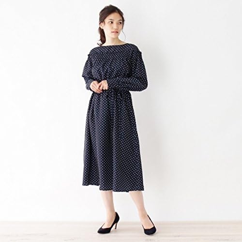 Amazon オペークドットクリップ Opaque Clip 洗える ドットフリルミディ丈ワンピース ブルー系 194 38 M ワンピース チュニック 通販