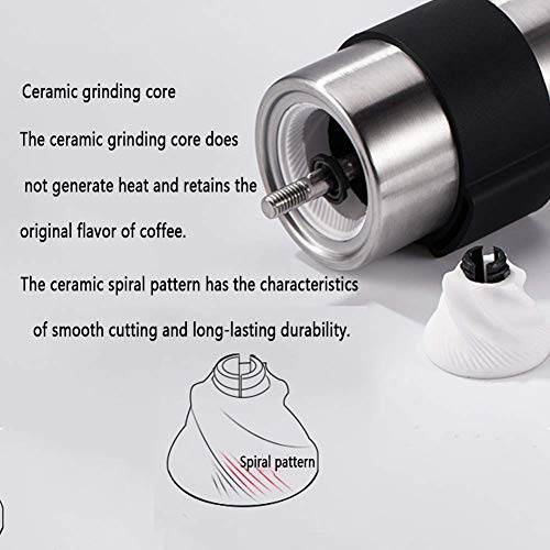 HaoLi Kreative handgekurbelte Kaffeemaschine, Edelstahlmühle, Abnehmbarer und waschbarer Körper, Keramikschleifkern… – Bild 6