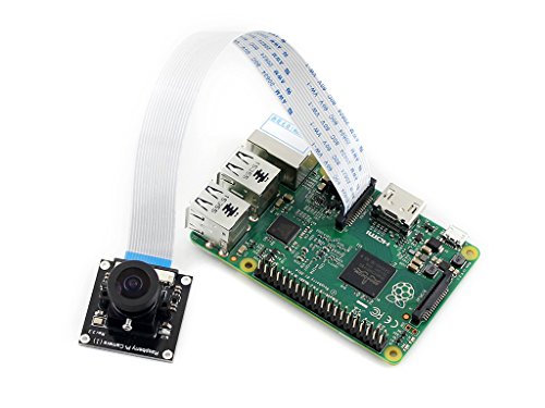 Waveshare RPi Camera (I) Raspberry Pi Camera Module Kit Fisheye Lens Offers Wider Field of View Support 1080p30, 720p60 and 640*480p60/90 Video Record for All Rev. Raspberry Pi