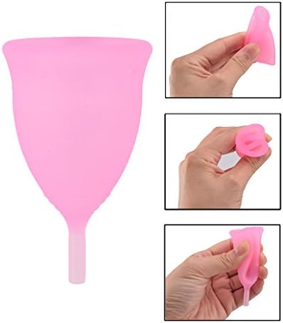 Shelcup Womens Best Silicone Menstrual Cup with Free Cycle Bag to carry,Soft and Comfortable,Small/Large , 3 Colors Pink, Blue, Purple (S, Pink)