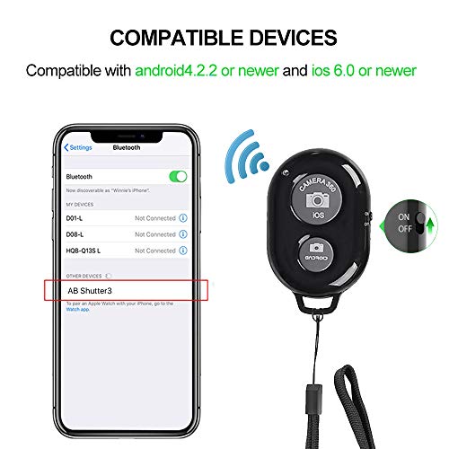 LINKCOOL Wireless Bluetooth Remote Control for Phone iPhone Samsung Other Smartphone Camera Compatible with All iOS and Android Devices with Wrist Strap Included - Thumbnail 4