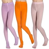 5Mayi Little Girls' Footed Solid Color Tights 3-Pair-Pack
