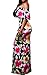 Happy Sailed Women Prom Floral Off Shoulder Bodycon Maxi Dress for Evening, Small Navy Blue