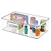 mDesign Plastic Bathroom Storage Organizer Box w/Hinge Lid for Closet Shelves, Cupboards, Holds Medicine, First Aid, Lotion, Cotton Swabs, Masks, and Styling Tools, Ligne Collection, 4 Pack, Clear