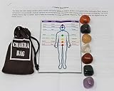 CHAKRA KIT: 7 Crystal Healing Tumbled Stones Set & Instructions & Pouch