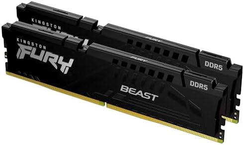 Kingston Fury Beast 32GB (2x16GB) 6000MT/s DDR5 CL30 Desktop Memory | AMD Expo | Kit of 2 | KF560C30BBEK2-32