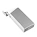 KAKAKA Aluminum Cigarette Case Box Holder for Slim Cigarette (100mm) with USB Rechargeable Cigarette Lighter (Silver)