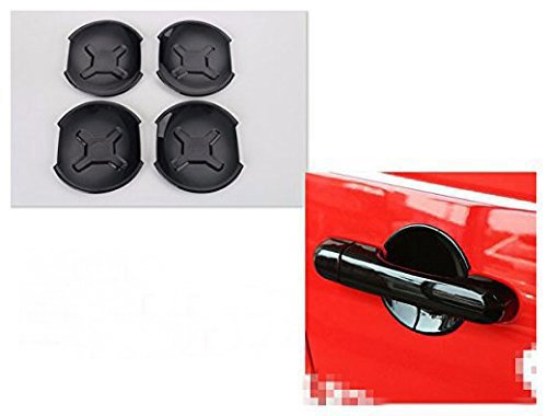 FMtoppeak Black 4 Pcs ABS Chrome Door Handle Bowl Trim Cover For 2014 UP Jeep Renegade