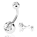 Musesland 21 Pieces 14g Belly Button Rings 316L Surgical Steel Navel Body Piercing Jewelry Assorted Colors