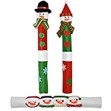 Gift Boutique Christmas Appliance Handle Covers Kitchen Decor Snowman and Santa Holiday Decorations, Set of 3 for Refrigerator Microwave Oven Or Dishwasher