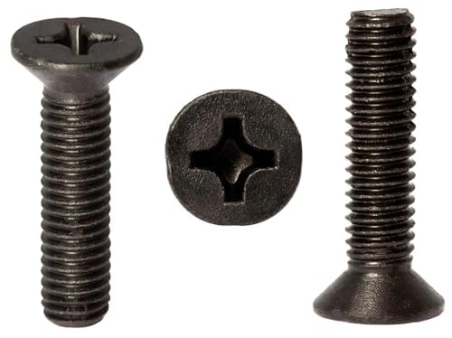 M5 (5mm x 80mm) Black Zinc Flake Phillips Countersunk Machine Screws Metric Flat Head Steel Fully Threaded DIN 965 (Pack of 20) H14BCD — image 1