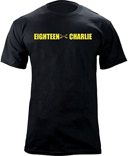 Army Special Forces Engineer MOS 18 Charlie 18C Veteran T-Shirt (M, Black)