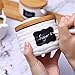 Lucky Goddness Ceramic Sugar Bowl with Lids and Spoons-Porcelain Condiment Container Spice Jar,Salt Cellar for Kitchen,with Chalkboard Labels,8.8 fl oz 260ML