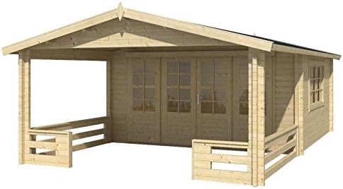 Blockhaus Prag 440 X 340cm Veranda Gartenhaus 58mm Holzhaus Amazon De Garten