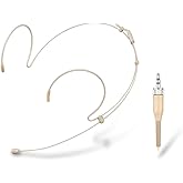 Haoin Headset Microphone Double Over Ear Earset Over Ear Headworn Mic Compatible with Sennheiser Wireless System Bodypack Transmitter with 1.2m Cable and Windscreen 3.5mm Female Screw Plug