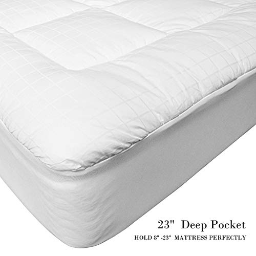 image for Lakebirds Mattress Pad King Cover 800 GSM 100% Cotton 300TC Luxury Bed