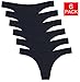 Abclothing Women's Breathable Tangas Cotton Thong G-String & Strings Panties Pack of 6