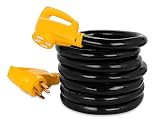Camco 15' PowerGrip Heavy-Duty Outdoor 50-Amp Extension Cord for RV and Auto | Allows for Additional Length to Reach Distant Power Outlets | Built to Last (55194)